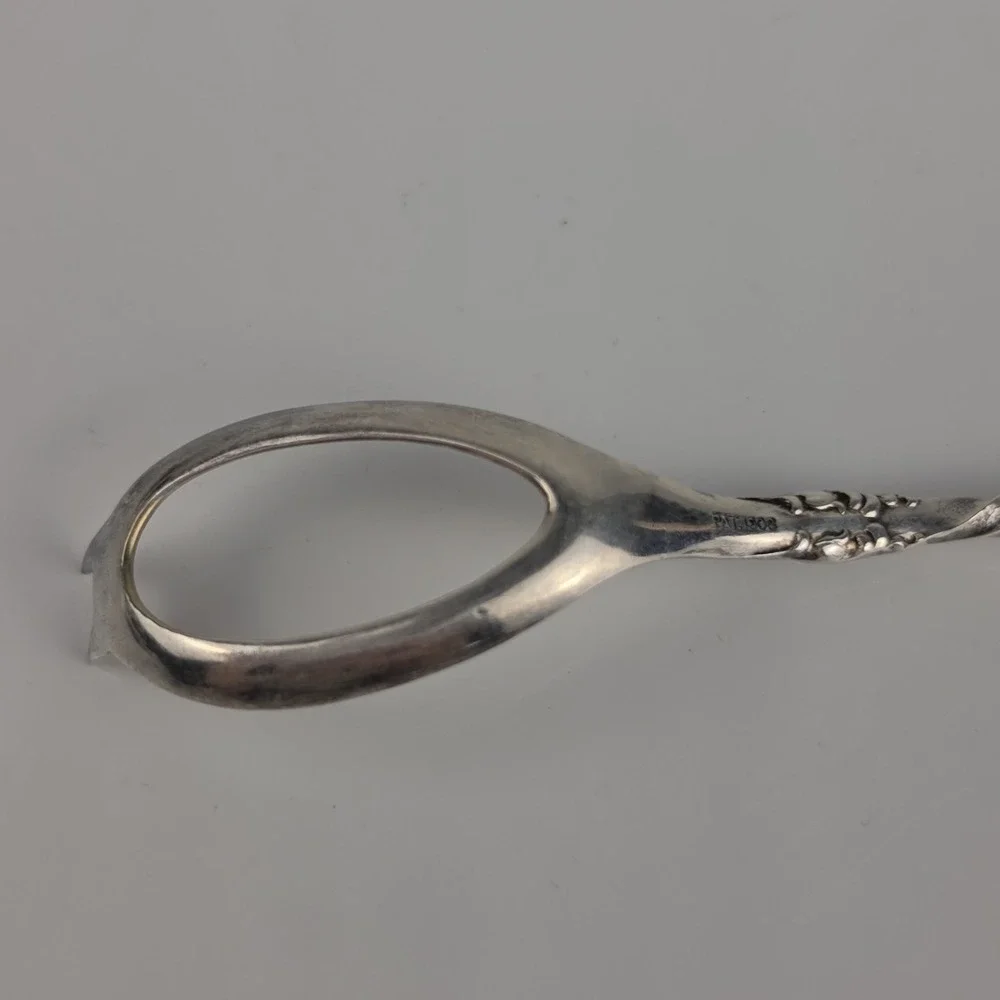 Antique Wm A Rogers Silverplate Olive Fork Spoon Claw Repousse WR Keystone 1908